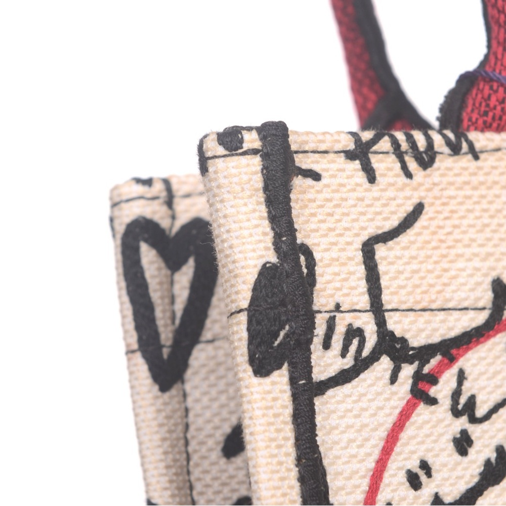 ♥️Dior Book Cream Canvas Tote with Red Logo Band Cotton Tote ♥️ - Picture 10 of 16